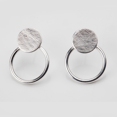 Double circle silver studs