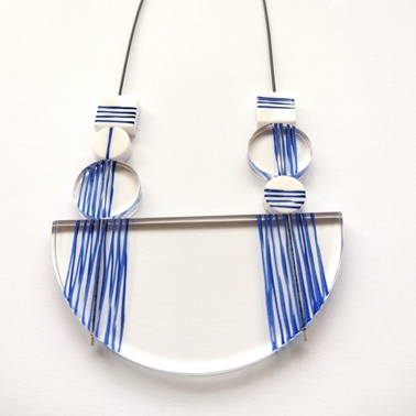 double lines necklace blue