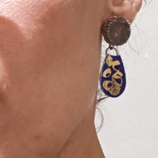 Druzy earring worn