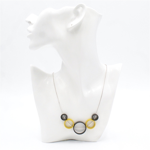 Yellow & Grey 5 Circle Solaris Necklace