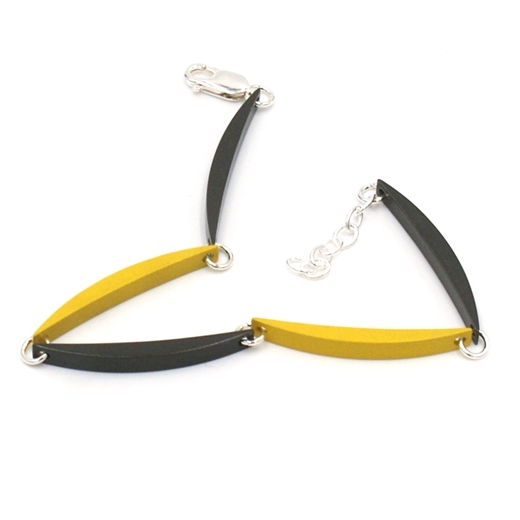Grey & Yellow 5 Luna Link Bracelet