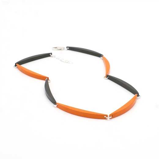 Tangerine & Graphite Luna Link Necklace