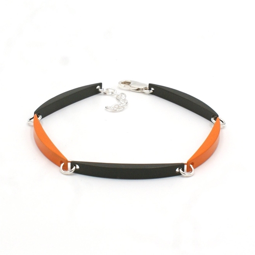 Tangerine & Graphite Luna Link Bracelet