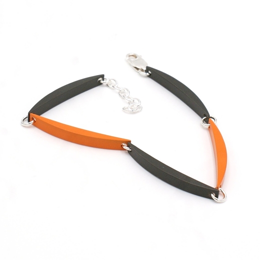 Tangerine & Graphite Luna Link Bracelet
