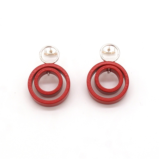Red Double Solaris Earrings