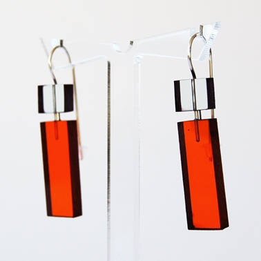 glass and orange construction earrings 19