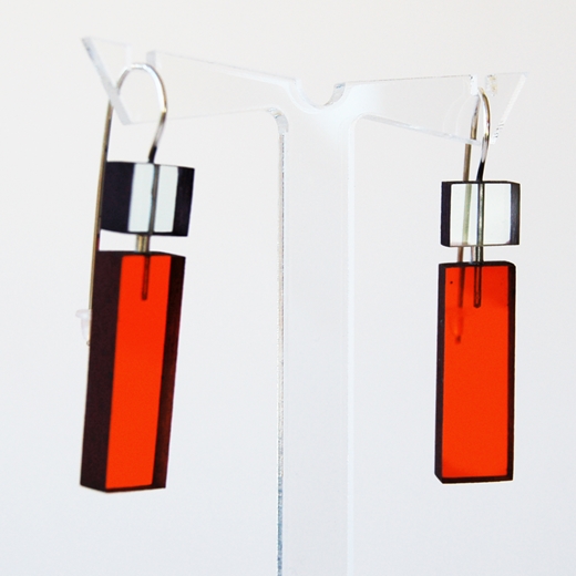 2nd glass and orange construction earrings 19