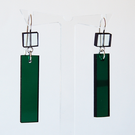 2 glass and green construction earrings 13