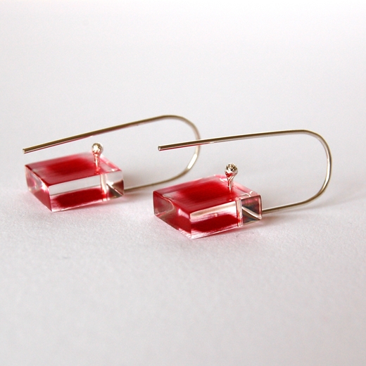 red frayed earrings 3