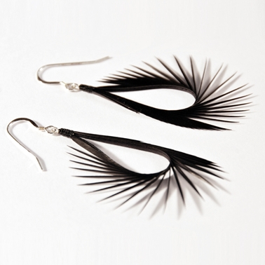 Black Spiky Drop Earrings