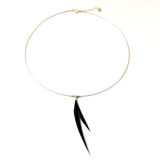 Black 1 PIece Asymmetrical Necklace