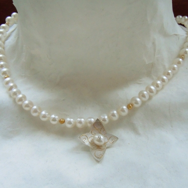 White star drop necklace