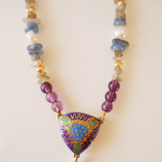 Detail of Kaleidoscope Necklace Purple