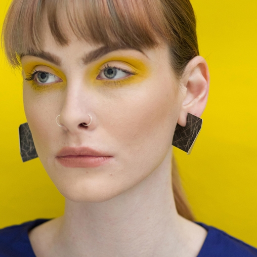 Lrg SQ earrings - modelled
