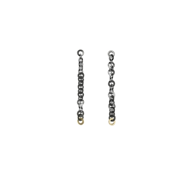 Tay earrings oxidised and gold