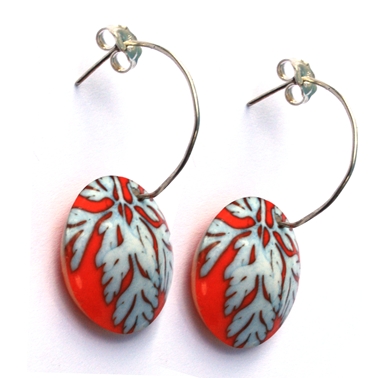 orange Herb Robert earrings