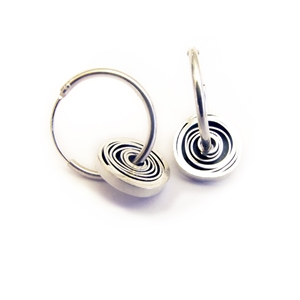 12.5mm Oxidised silver Spiral ear hoops