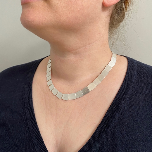 Silver tier necklace - worn
