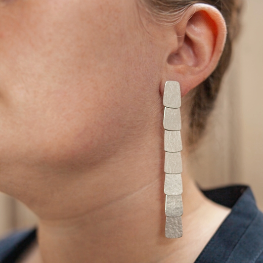 Seven tier earrings - worn