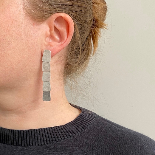 Five tier earrings - worn