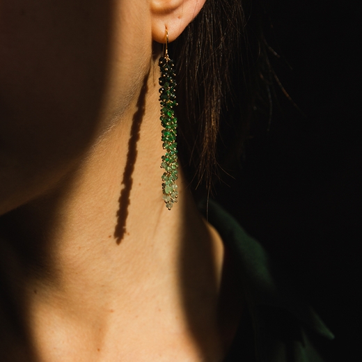Emerald ombre drop earrings
