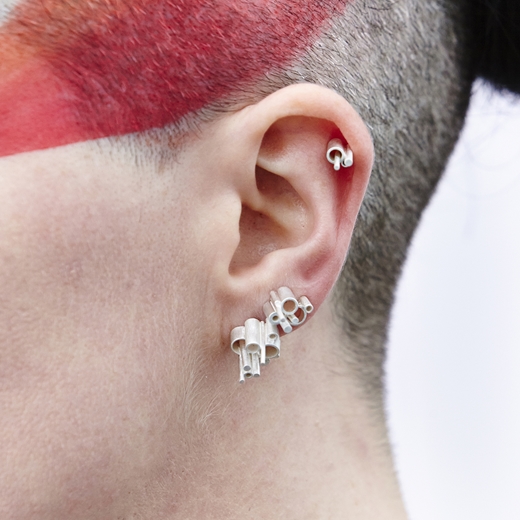 Microtropolis earrings modelled
