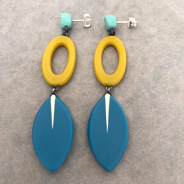 Long drop leaf earrings