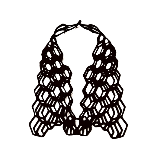 Faeria necklace rubber laser cut black