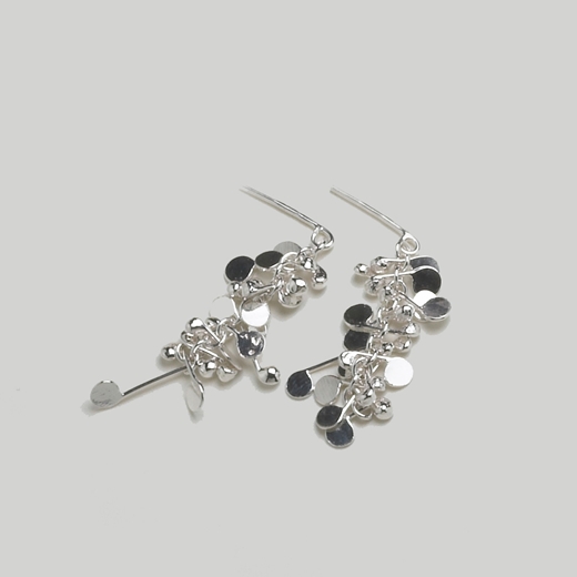 Blossom wire stud earrings, polished