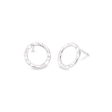 French knit imprinted hoop studs