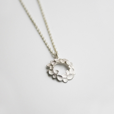 Floral Wreath Silver Necklace