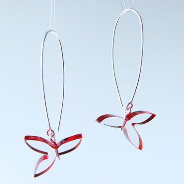 flower earrings red