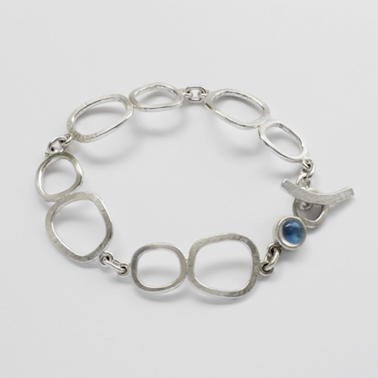 Freeform links moonstone bracelet