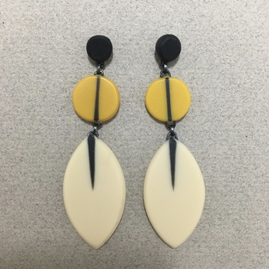 Long drop leaf earrings