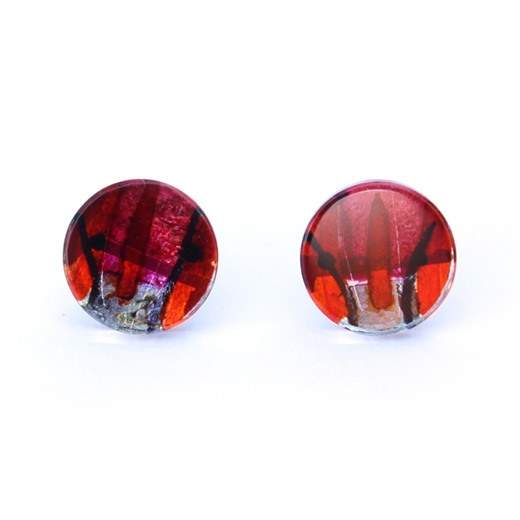 Red round studs front