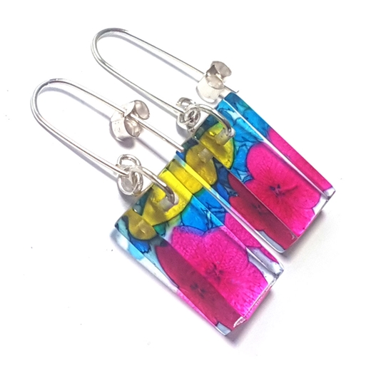 Ghibli floral small rectangle Earring Sue Gregor