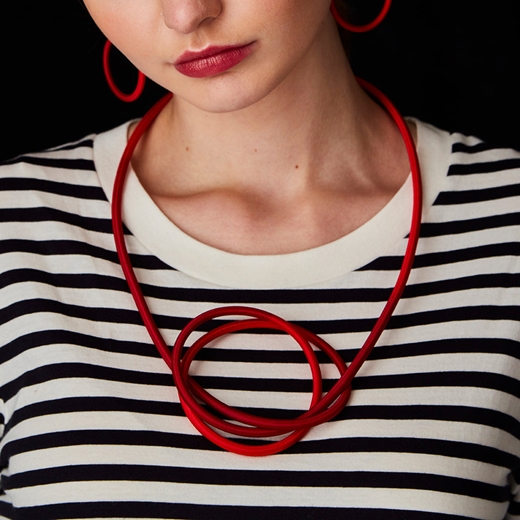 Knot Necklace Scarlet + Red