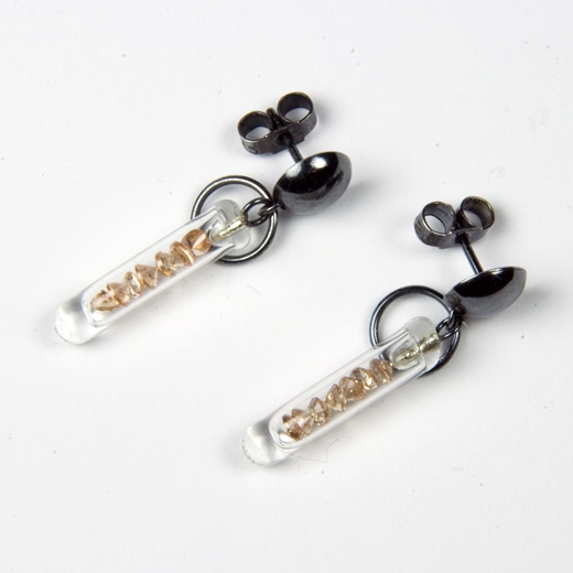 Gold CZ Small Drop Earrings 2