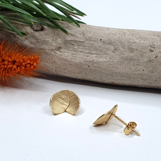 gold double orchid petal ear with scroll