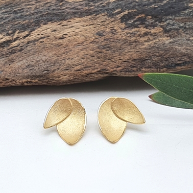 Gold Fritillaria Petal earrings