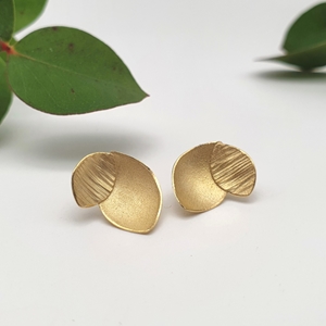 gold orchid leaf earring