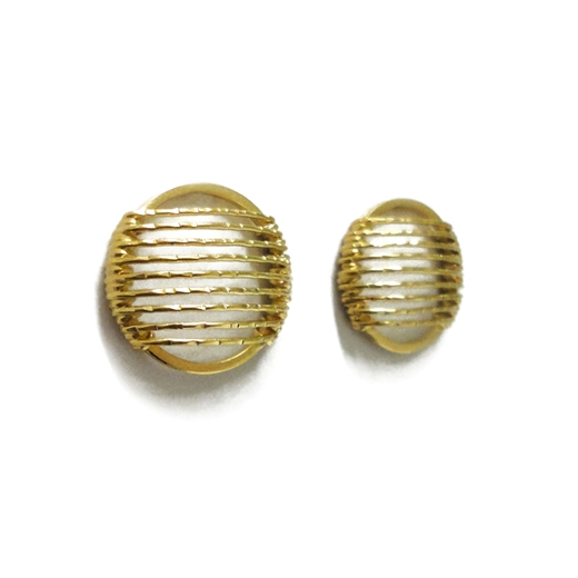 18ct Gold Plated Stripe Studs