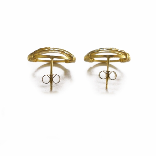 18ct Gold Plated Stripe Studs
