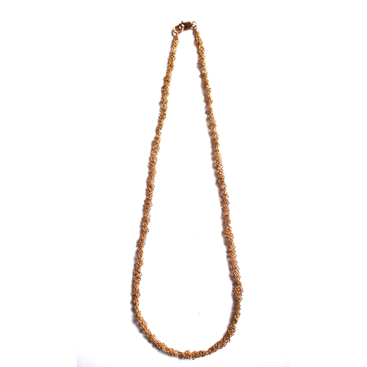 Crochet Chain Necklace Gold Plated