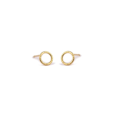 Gold Plated French Knit Imprinted Hoop Studs
