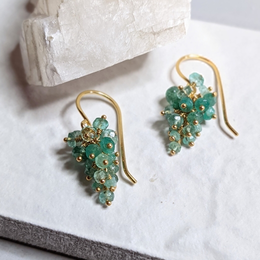 Green Emerald Grape Earrings