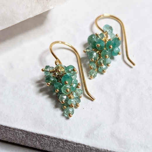 Green Emerald Grape Earrings