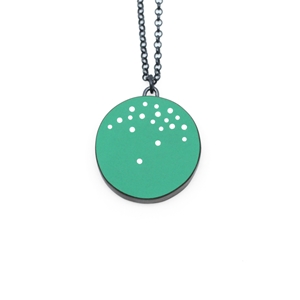 Grass green inlaid dot pendant