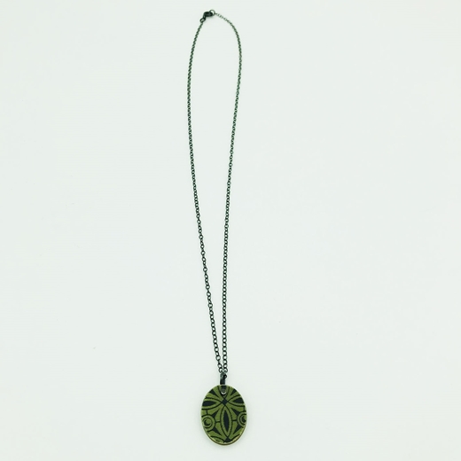 Green and Black Pendant Front Long