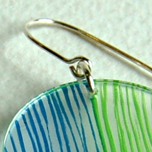 green blue duo earrings